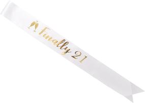 img 2 attached to 🎉 Finally Legal 21 Satin Sash - 21st Birthday Sash for Drinking Age Celebration, Party Supplies, Favors, and Decorations (White)