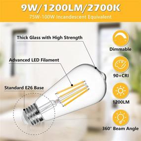 img 1 attached to 💡 Efficient and Adjustable Dimmable Filament Incandescent Equivalent Bathroom Lighting Solution