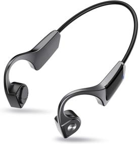 img 4 attached to 🎧 Cutting-Edge Bone Conduction Headphones with Bluetooth 5.0, Mic and Open-Ear Design - Perfect for Sports and Outdoor Activities in Gray