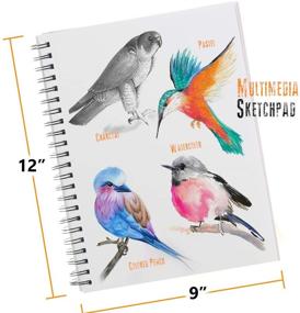 img 3 attached to 📚 Glokers Sketch Book - Set of 2 - 100 Sheets Each Sketch Pad - Acid-Free, Medium Weight Paper – Ideal for Pencils, Charcoal, Oil Pastels, and Dry Media – Extra Durable Spiral Binding - 9X12 Inch Paper