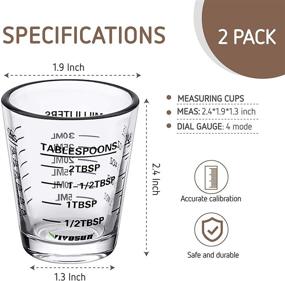 img 3 attached to 🥃 VIVOSUN Shot Glasses Measuring Cups: Heavy-duty 26-Incremental Measurement 1oz, 6 Tsp, 2 Tbs, 30ml (2 pack) - Best Liquid Measurement Glasses