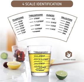 img 2 attached to 🥃 VIVOSUN Shot Glasses Measuring Cups: Heavy-duty 26-Incremental Measurement 1oz, 6 Tsp, 2 Tbs, 30ml (2 pack) - Best Liquid Measurement Glasses