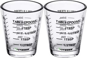 img 4 attached to 🥃 VIVOSUN Shot Glasses Measuring Cups: Heavy-duty 26-Incremental Measurement 1oz, 6 Tsp, 2 Tbs, 30ml (2 pack) - Best Liquid Measurement Glasses