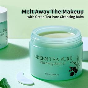 img 3 attached to 🌿 Йада Бальзам для очищения Зеленый чай Pure Cleansing Balm #2, 3,38 унций – Веганский гипоаллергенный гороховое масло для снятия макияжа, обогащенное натуральными растительными маслами.
