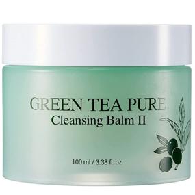 img 4 attached to 🌿 Йада Бальзам для очищения Зеленый чай Pure Cleansing Balm #2, 3,38 унций – Веганский гипоаллергенный гороховое масло для снятия макияжа, обогащенное натуральными растительными маслами.