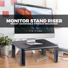 img 3 attached to 💻 Enhance Your Workstation with the Halter Computer Desk Monitor Stand Riser and Organizer!