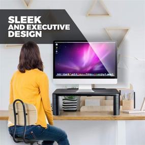 img 2 attached to 💻 Enhance Your Workstation with the Halter Computer Desk Monitor Stand Riser and Organizer!