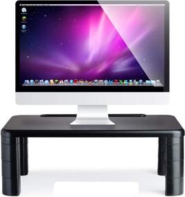 img 4 attached to 💻 Enhance Your Workstation with the Halter Computer Desk Monitor Stand Riser and Organizer!