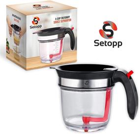 img 1 attached to Setopp 4-Cup Oil Separator & Fat Separator with Strainer – Efficient Gravy & Degreasing Cup