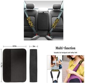 img 2 attached to 🐄 INSTANTARTS Cow Lover 7 Piece Set: Seat Belt Pads, Cup Mats, Keychain & Steering Wheel Cover - Black and White