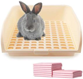 img 4 attached to Large Rabbit Litter Box by Amakunft - Small Animal Potty Trainer for Cage - Bunny Corner Toilet Box for Ferret/Guinea Pig/Chinchilla/Galesaur - Small Pet Pan