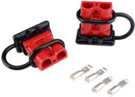 π‘ muyi 50a battery quick connect/disconnect wire harness plug connector | 6-10/12awg (2 pack) | 12-36v dc | red battery quick connect logo
