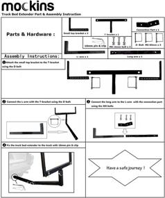img 3 attached to 🚚 Универсальный и прочный удлинитель кузова для пикапа Mockins Heavy Duty из стали для древесины, каноэ и других грузов - нержавеющая сталь, в комплекте с ремнями с застежкой.