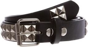 img 3 attached to 🏻 Stylish Kids Studded Leather Black Silver Boys' Belt Accessories: Enhance Their Outfit!