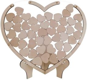 img 4 attached to PAPA LONG Wood Heart Frame Wedding Guest Book: Captivating Keepsake for Memorable Moments