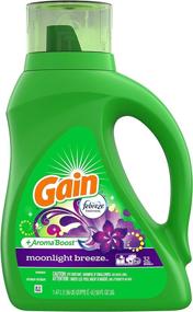 img 4 attached to 🌙 Gain + Aroma Boost Liquid Laundry Detergent with Febreze Freshness - Moonlight Breeze, 32 Loads 50 fl oz: Powerful Cleaning and Refreshing Scent Combined