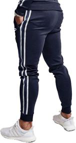 img 2 attached to PIDOGYM Men's Slim Striped Jogger Pants - Tapered Sweatpants for Training, Running, and Workout