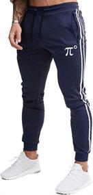 img 3 attached to PIDOGYM Men's Slim Striped Jogger Pants - Tapered Sweatpants for Training, Running, and Workout