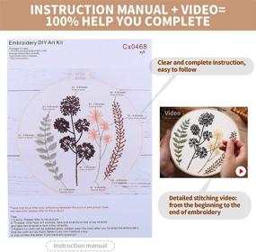 img 2 attached to MEIAN Embroidery Kit for Adults Beginners: Flower Stamped Cross Stitch Starter Set with Bamboo Hoop - Easy-to-Follow Instructions