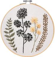 meian embroidery kit for adults beginners: flower stamped cross stitch starter set with bamboo hoop - easy-to-follow instructions logo