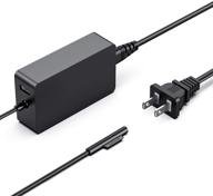 💡 microsoft surface pro charger - 44w 15v 2.58a power supply for surface pro 7, 6, 5, 4, 3, surface laptop 1/2/3, surface go 1/2, and surface book 1/2 with additional 5v usb charging port logo