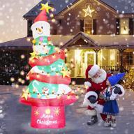 12 ft christmas tree inflatable with rgb led lights - yard lawn decorations, clearance blow up christmas inflatables perfect for outdoor home party logo