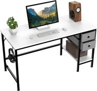 🏠 home office desk with drawers and storage shelves - 47" study writing workstation for bedroom and workspaces logo