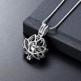 img 3 attached to 🌸 Hollow Lotus Flower Cremation Necklace: A Beautiful Memorial Urn Locket Jewelry for Ashes - Keepsake Necklace for Loved Ones