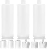🥤 bpa-free latex-free 16oz plastic bottle pack - includes 6 caps in 2 styles | food-grade, perfect for shampoo, body wash, sauces, and more logo
