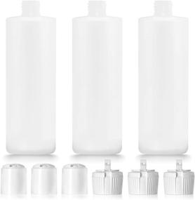 img 4 attached to 🥤 BPA-Free Latex-Free 16oz Plastic Bottle Pack - Includes 6 Caps in 2 Styles | Food-Grade, Perfect for Shampoo, Body Wash, Sauces, and More