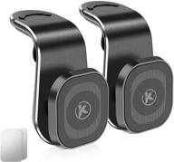 📱 magnetic car phone mount holder with strong clamp | iphone 12, galaxy, ipad compatible [2 pack black]" logo