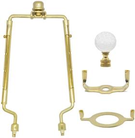 img 4 attached to 🔦 Versatile Lamp Shade Harp Holder - 7, 8, 9, 10 inch, Adjustable, Gold, Fits E26 Light Base and Saddle Base, UNO Fitter Adapter, Brass Color, Includes UNO Fitter Adapter Finial Set