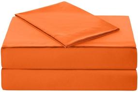 img 3 attached to 🍊 Premium ARTALL Soft Microfiber Bed Sheet Set - Full Size, Deep Pocket Bedding in Vibrant Orange Color