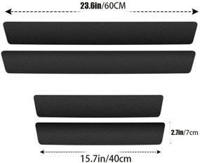 img 3 attached to 🚗 Premium 4Pcs/Set Carbon Fibre Vinyl Reflective Car Door Sill Plate Protectors for Chevy Blazer (for Blazer) - Ultimate Scuff Protection and Stylish Decoration