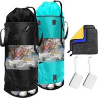 🛶 upgrade boat trash bag - portable mesh trapper bag with scuff erasers and cleaning cloth for indoor and outdoor use on boats логотип