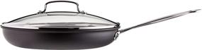 img 3 attached to 🍳Cuisinart 622-30G Шеф-повар Classic Необразивший Жёсткий Анодированный 12-Дюймовый Сковорода с Стеклянной Крышкой, Черный