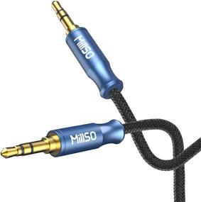 img 4 attached to 🎧 MillSO Audio Cable 3.5mm Male to Male Stereo Aux Cord - Nylon Braided Extension for Headphones, Smartphones, Laptop, Speaker, MP3, Car/Home Stereos - Seablue Young Series (4 FT)