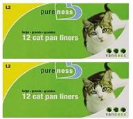 🐱 convenient 2 pack: pureness large cat pan liners, 12 count for easy cleaning! logo