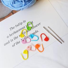img 2 attached to 🧵 200pcs Knitting Stitch Markers and 9pcs Sewing Needles: Storage Box Included! High-Quality Plastic Crochet Clip Markers in Vibrant Colors. Smooth Surface and Stitch Needle Clip Counters Ensure Safe DIY Projects.