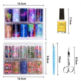 img 3 attached to 🌟 Kalolary 20 Color Starry Sky Stars Nail Art Foil: Holographic Nail Transfer Stickers for Professional Salons or Home Use