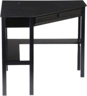 💻 sei furniture space saving corner computer desk with slide-out keyboard tray - stylish black design логотип