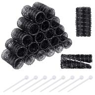 💇 20-pack hair styling brush rollers + mesh rollers and picks for women and girls hair (2.5 x 1.4 inch, black) logo
