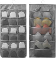 airgame dual-sided storage hanging bag with metal hanger, 👙 organizer for underwear, stockings, bras, and socks (6+18 pockets, gray) logo