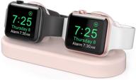 delidigi dual charging stand dock silicone double charger stand holder compatible with apple watch series se/6/5/4/3/2/1(44/42/40/38mm) cell phones & accessories and accessories logo