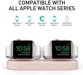 img 2 attached to Delidigi Dual Charging Stand Dock Silicone Double Charger Stand Holder Compatible With Apple Watch Series SE/6/5/4/3/2/1(44/42/40/38Mm) Cell Phones & Accessories and Accessories