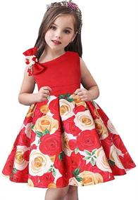 img 4 attached to 🌸 AGQT Flower Shoulder Floral Birthday Dresses for Girls' Clothing