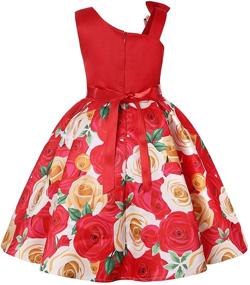 img 2 attached to 🌸 AGQT Flower Shoulder Floral Birthday Dresses for Girls' Clothing