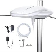 📡 powerful omnidirectional amplified outdoor tv antenna with exclusive amplifier booster | support 4k 1080p uhf vhf freeview hdtv channels | enhanced vhf reception for outdoor/rv/marine | 20ft coax cable included logo