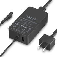 2022 surface pro charger: yaeye 65w 15v 2.58a power supply for microsoft surface pro 4/3/6/7/x, surface pro laptop, surface go & surface book logo