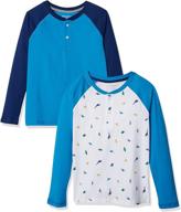 👕 amazon essentials boys' clothing: 2-pack long sleeve henley for style and comfort logo